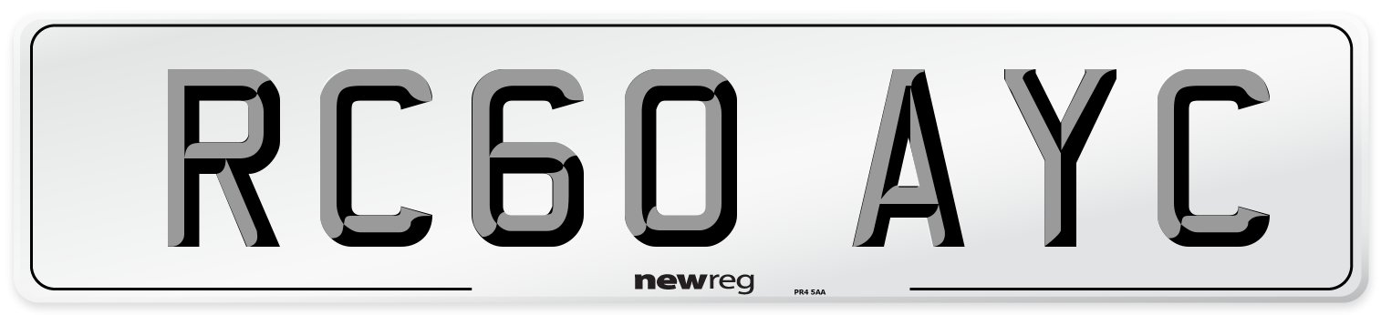 RC60 AYC Number Plate from New Reg